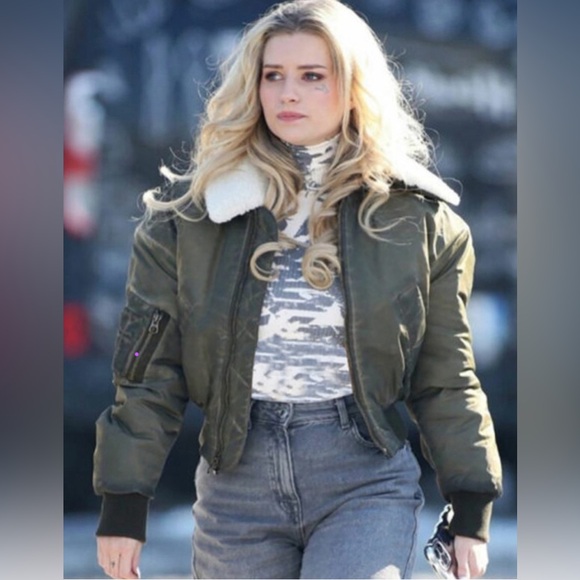 DISTRESSED EFFECT NYLON BOMBER - Khaki - Picture 2 of 10